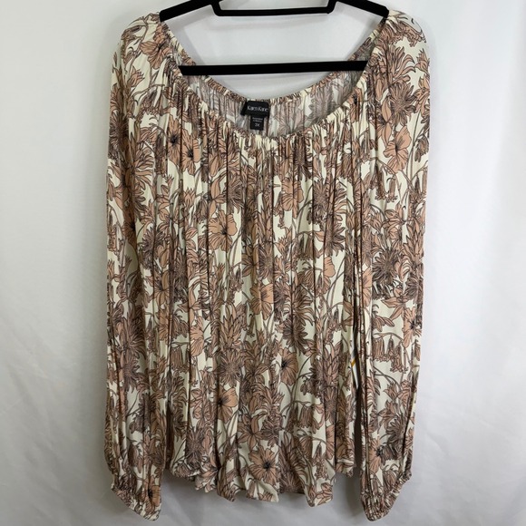 Karen Kane Womens Flowy Floral Peasant Blouse Top 3X NWT $148 Romantic Boho - Picture 2 of 11